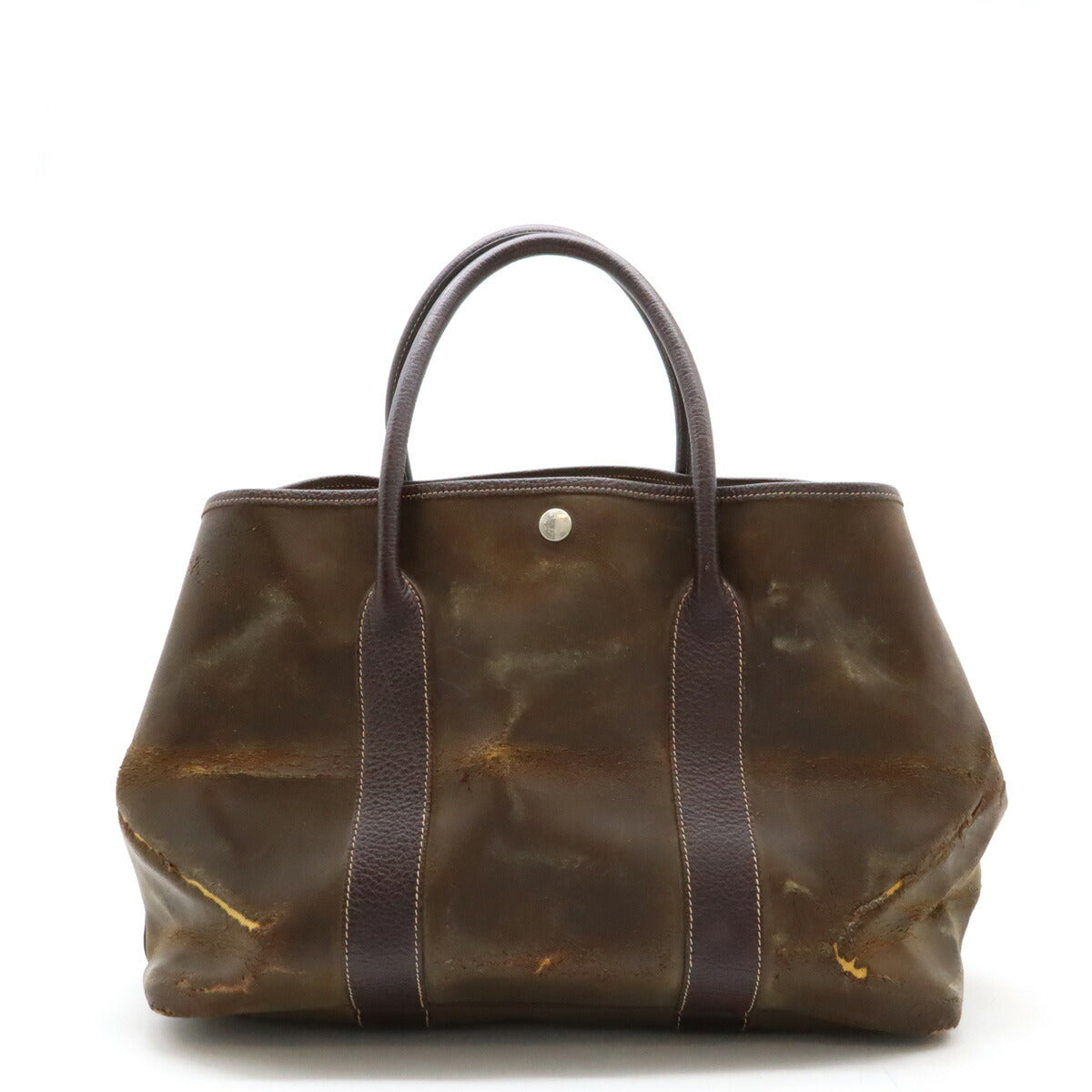 Hermes Garden Party PM Tote Bag Dark Brown