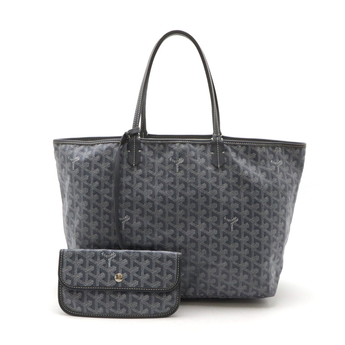 Goyard St. Louis PM Tote Bag Gray Leather in Great Condition