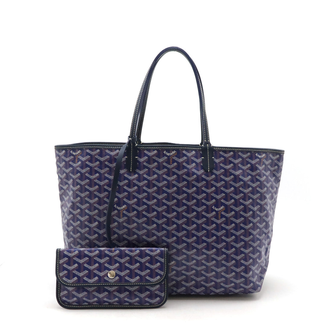 Goyard St. Louis PM Tote Bag Navy Leather in Great Condition