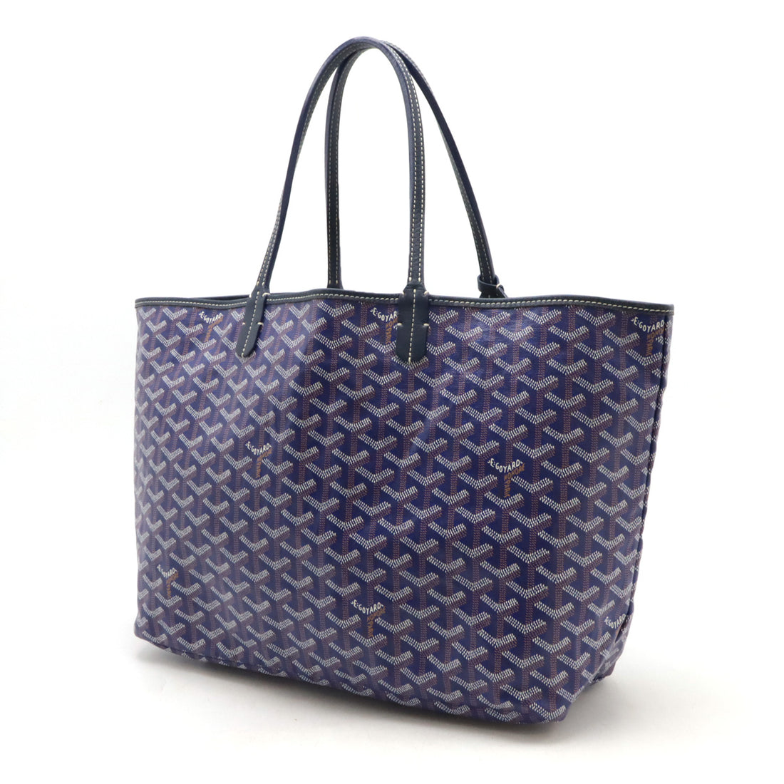 Goyard St. Louis PM Tote Bag Navy Leather in Great Condition