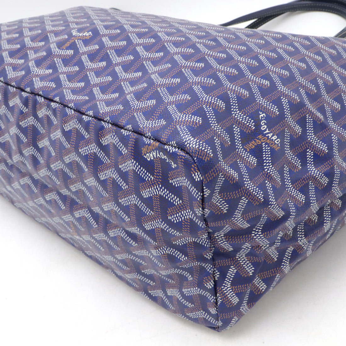 Goyard St. Louis PM Tote Bag Navy Leather in Great Condition