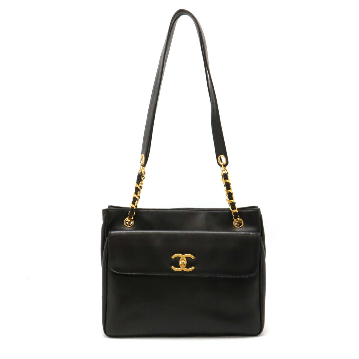 Chanel Leather Coco Mark Chain Tote Bag