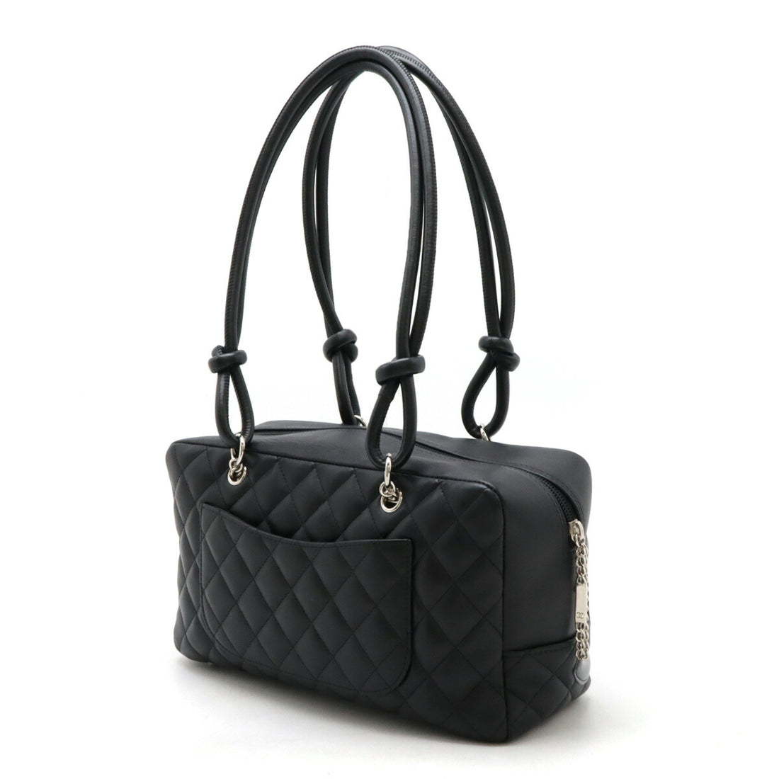 Chanel Cambon Line Bowling Bag Black Leather