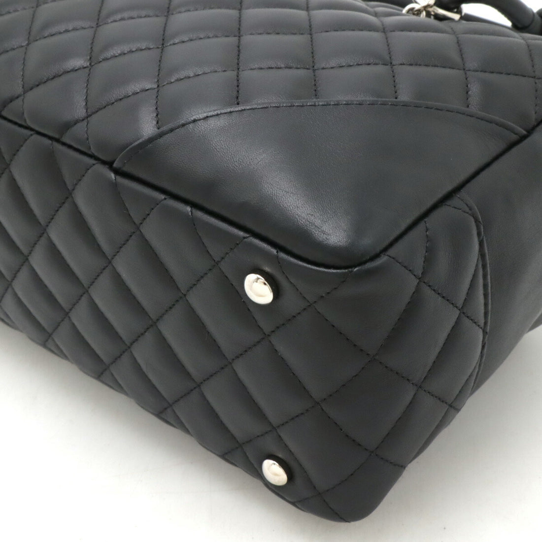 Chanel Cambon Line Bowling Bag Black Leather