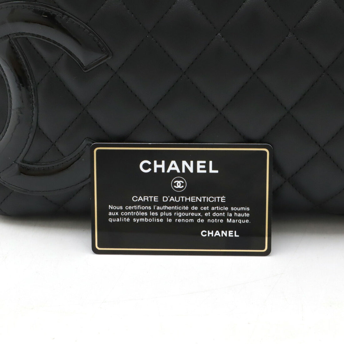 Chanel Cambon Line Bowling Bag Black Leather