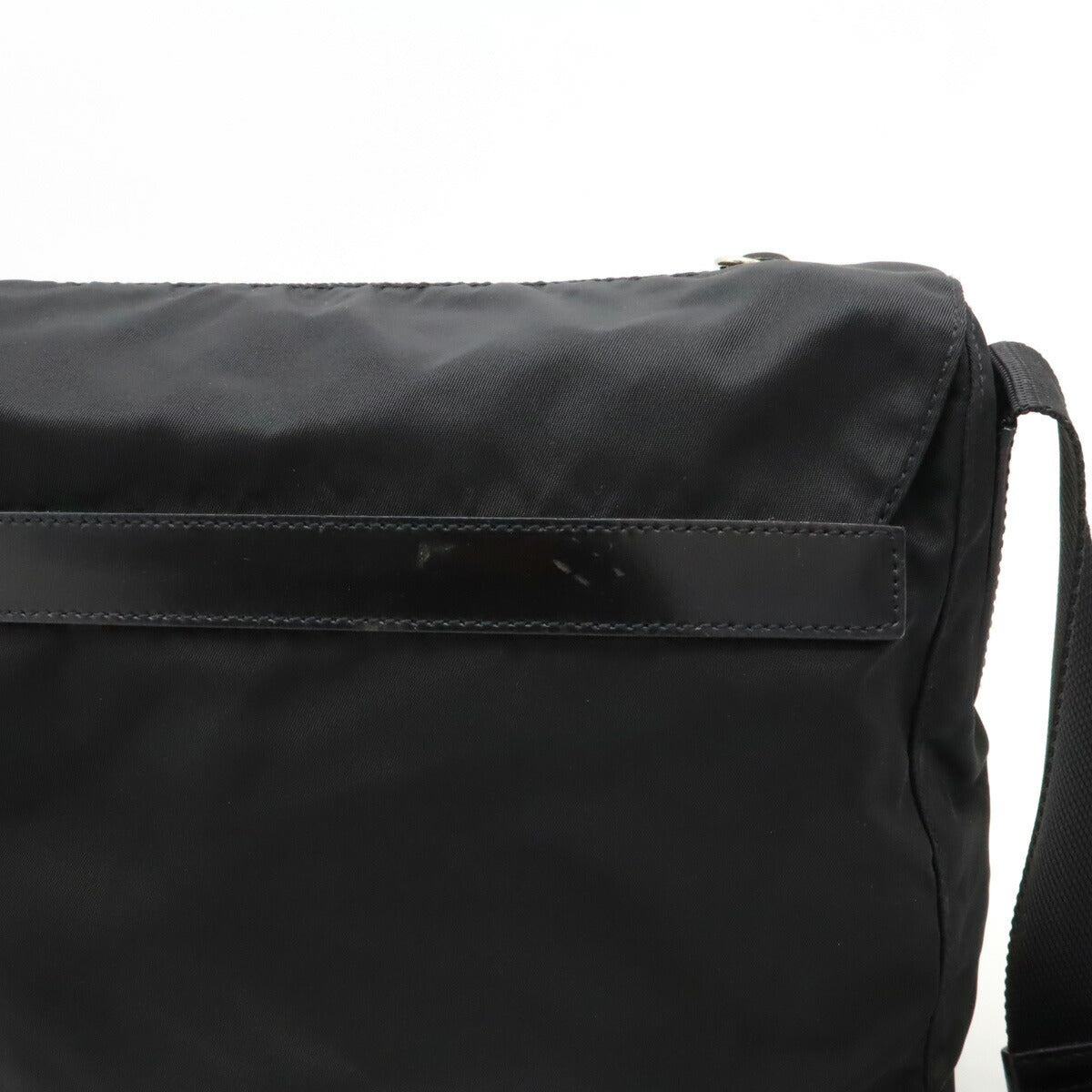 Prada Nylon Leather Shoulder Messenger Bag Black