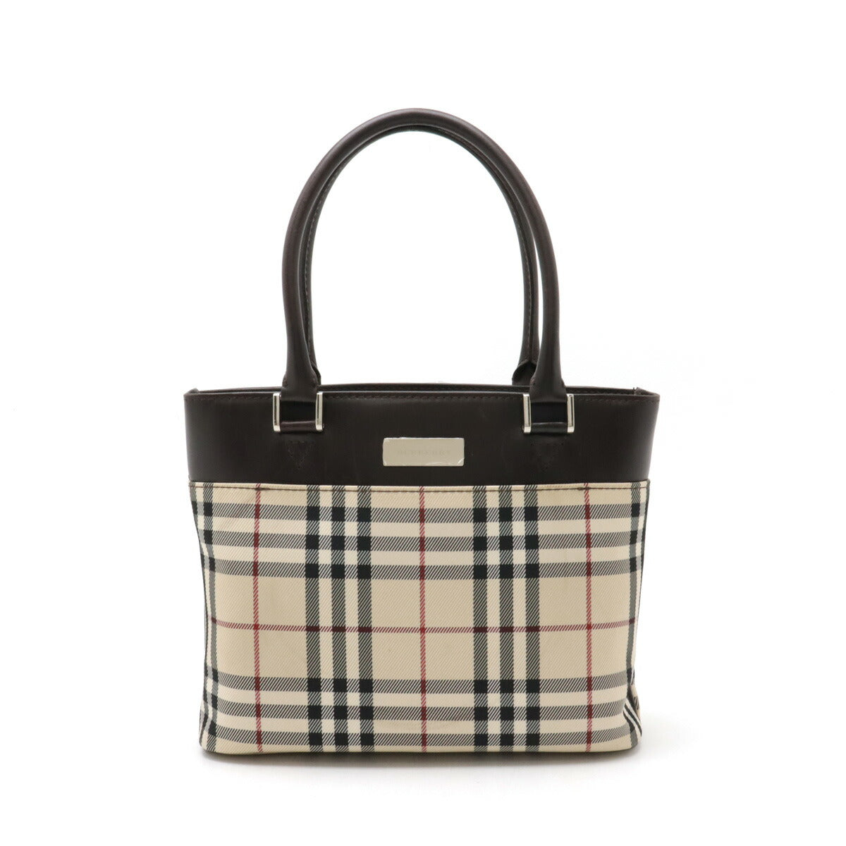 Burberry Nova Check Nylon Canvas Leather Tote Bag