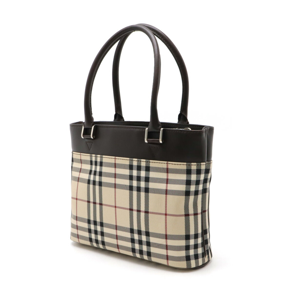 Burberry Nova Check Nylon Canvas Leather Tote Bag