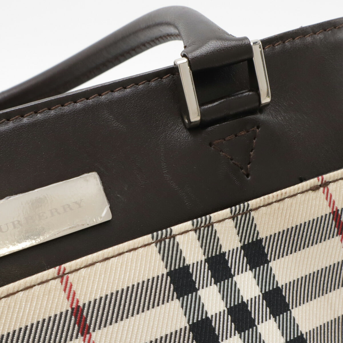 Burberry Nova Check Nylon Canvas Leather Tote Bag