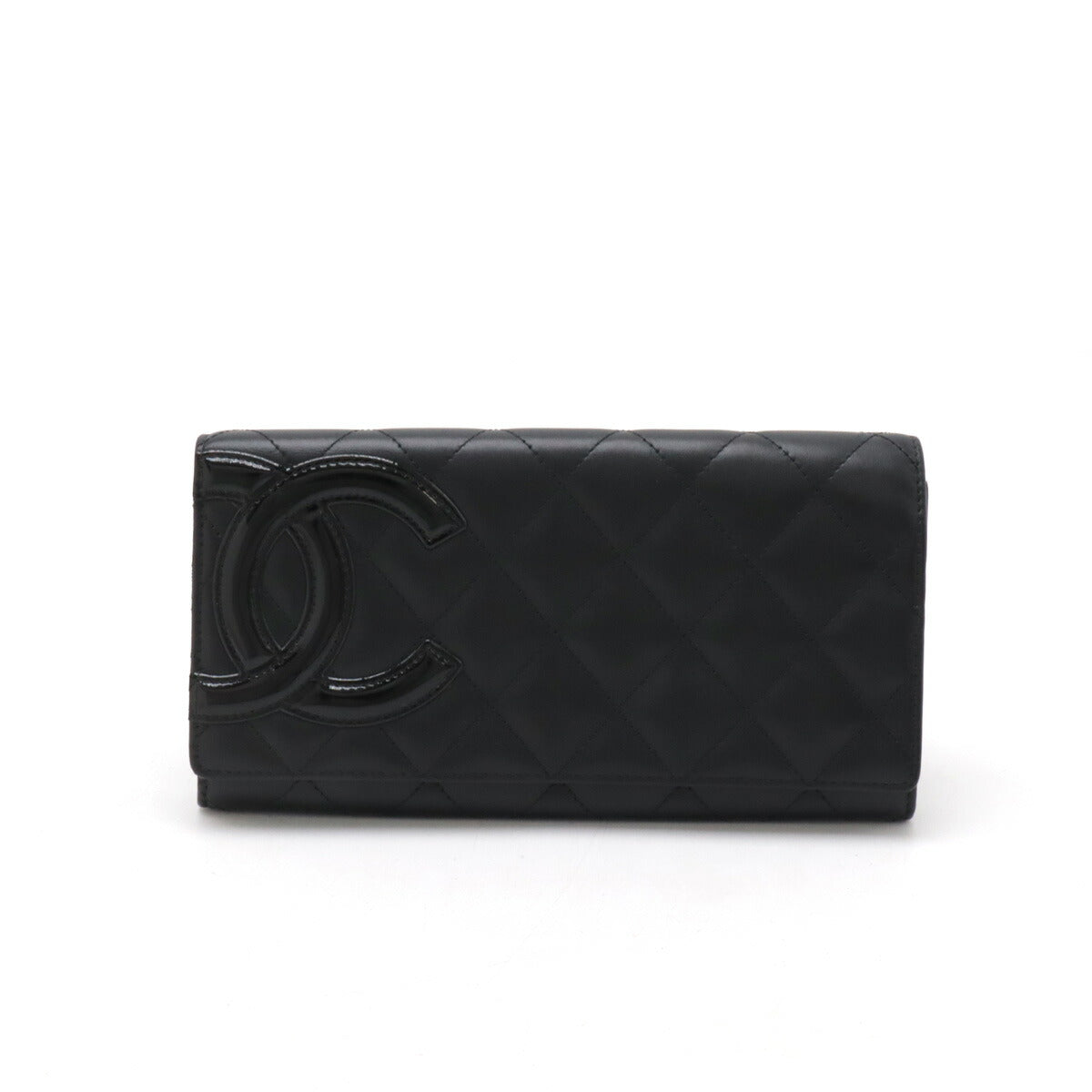 Chanel Cambon Line Bifold Wallet Black Pink