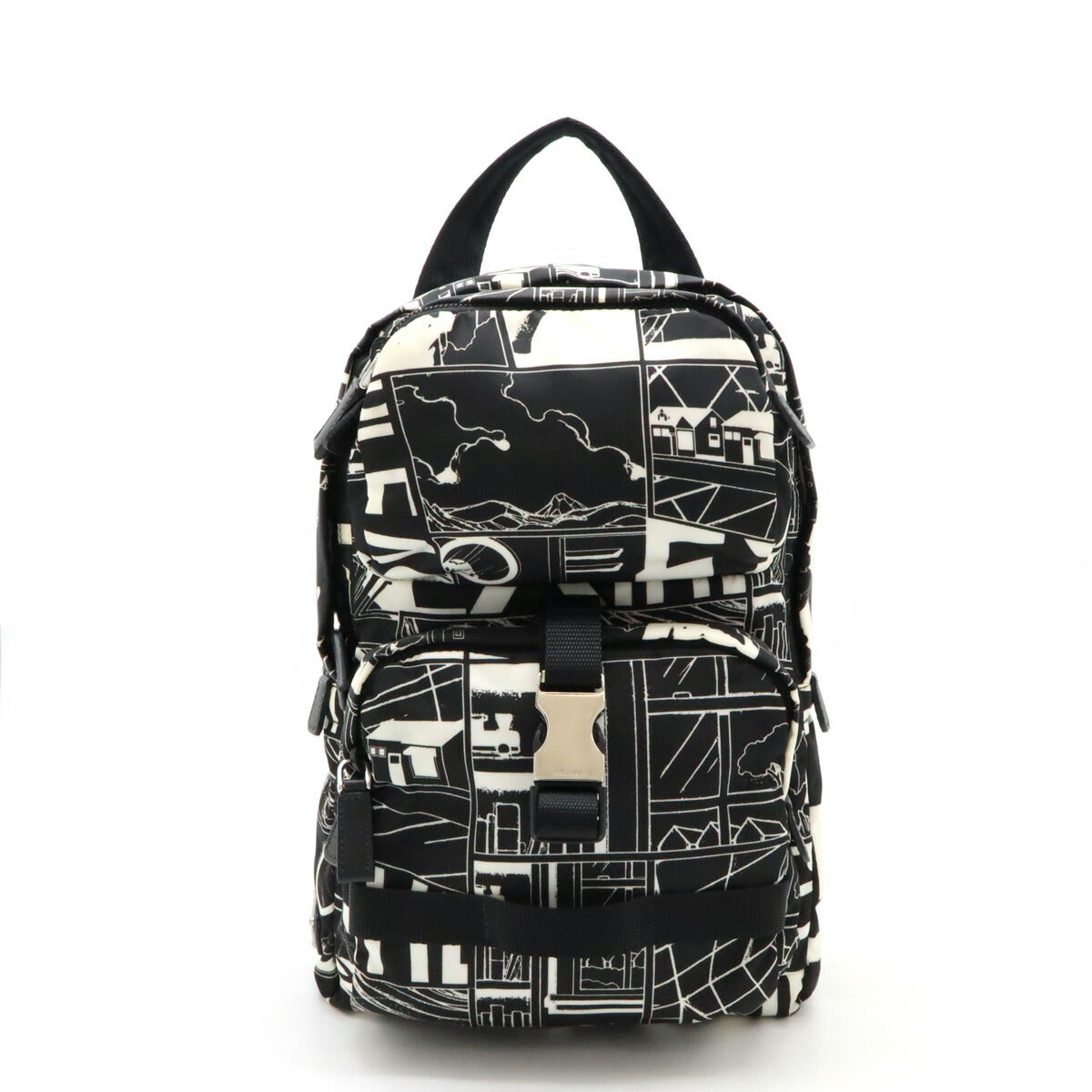 Prada Tessuto Comics Nylon Leather Body Bag