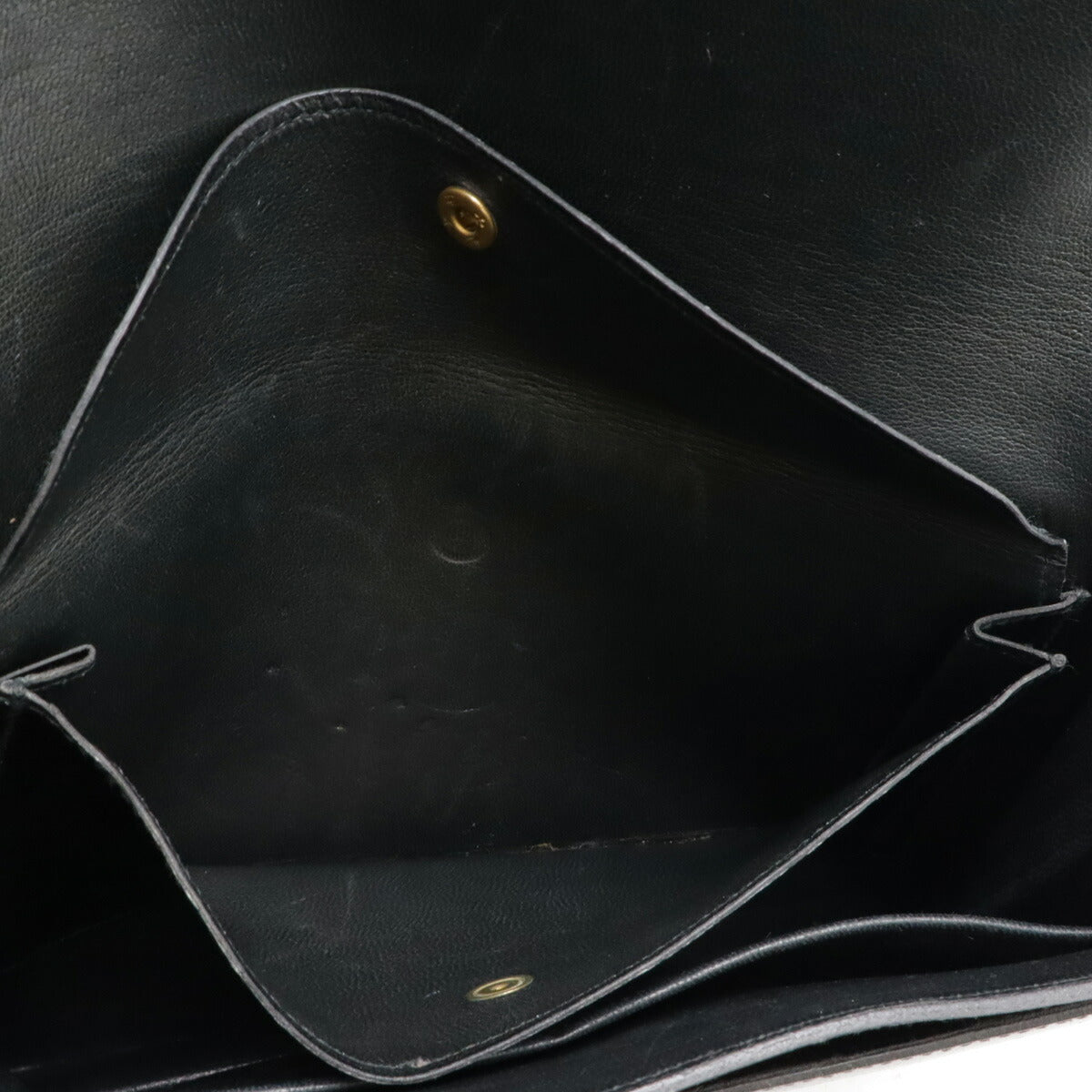 HERMES Facon Leather Clutch Bag Black Vintage