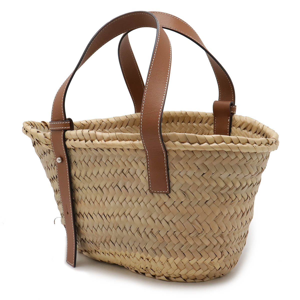 Loewe Small Basket Handbag Palm Leaf Leather