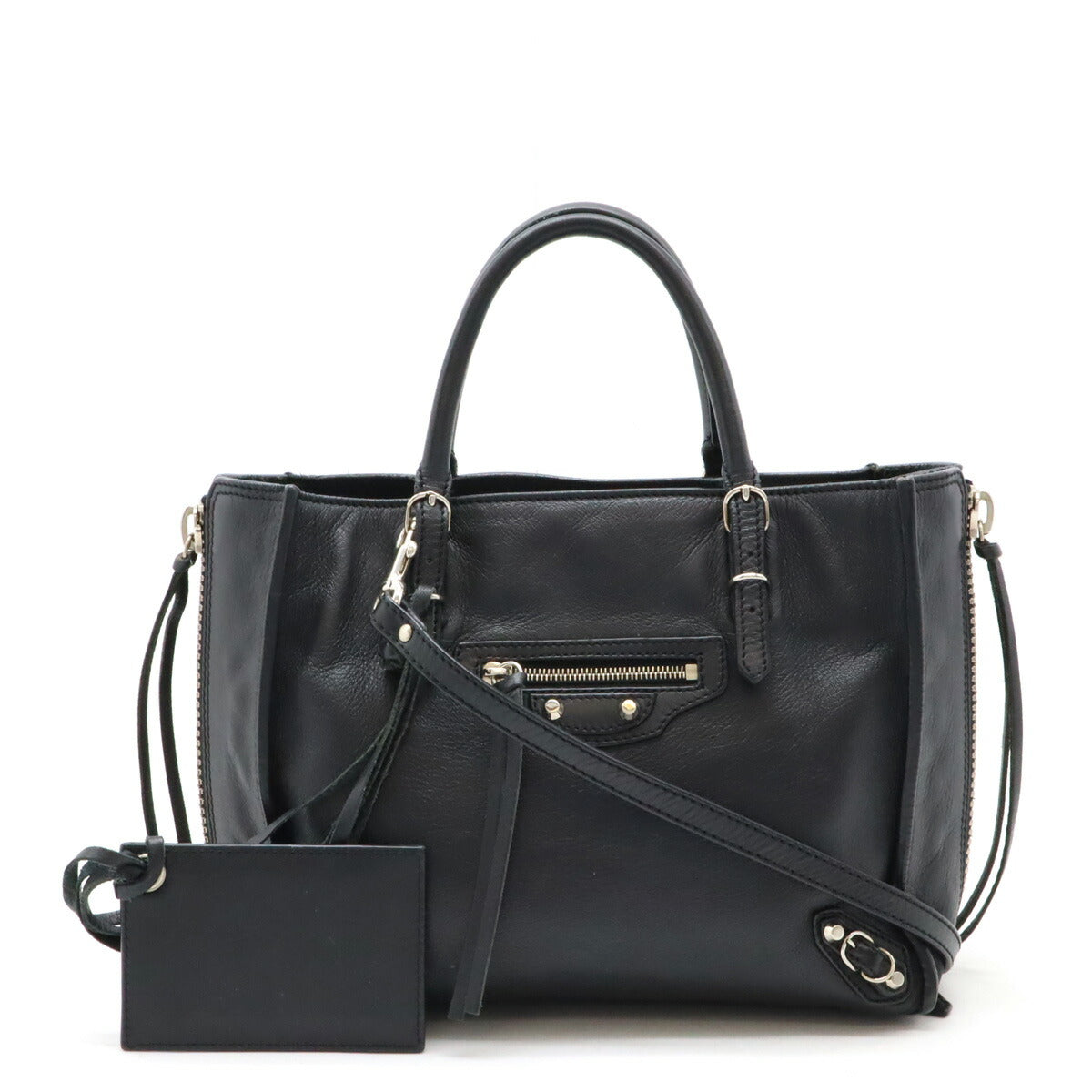 Balenciaga Mini Paper Leather Handbag Black