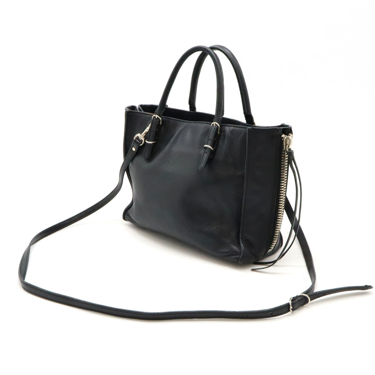 Balenciaga Mini Paper Leather Handbag Black