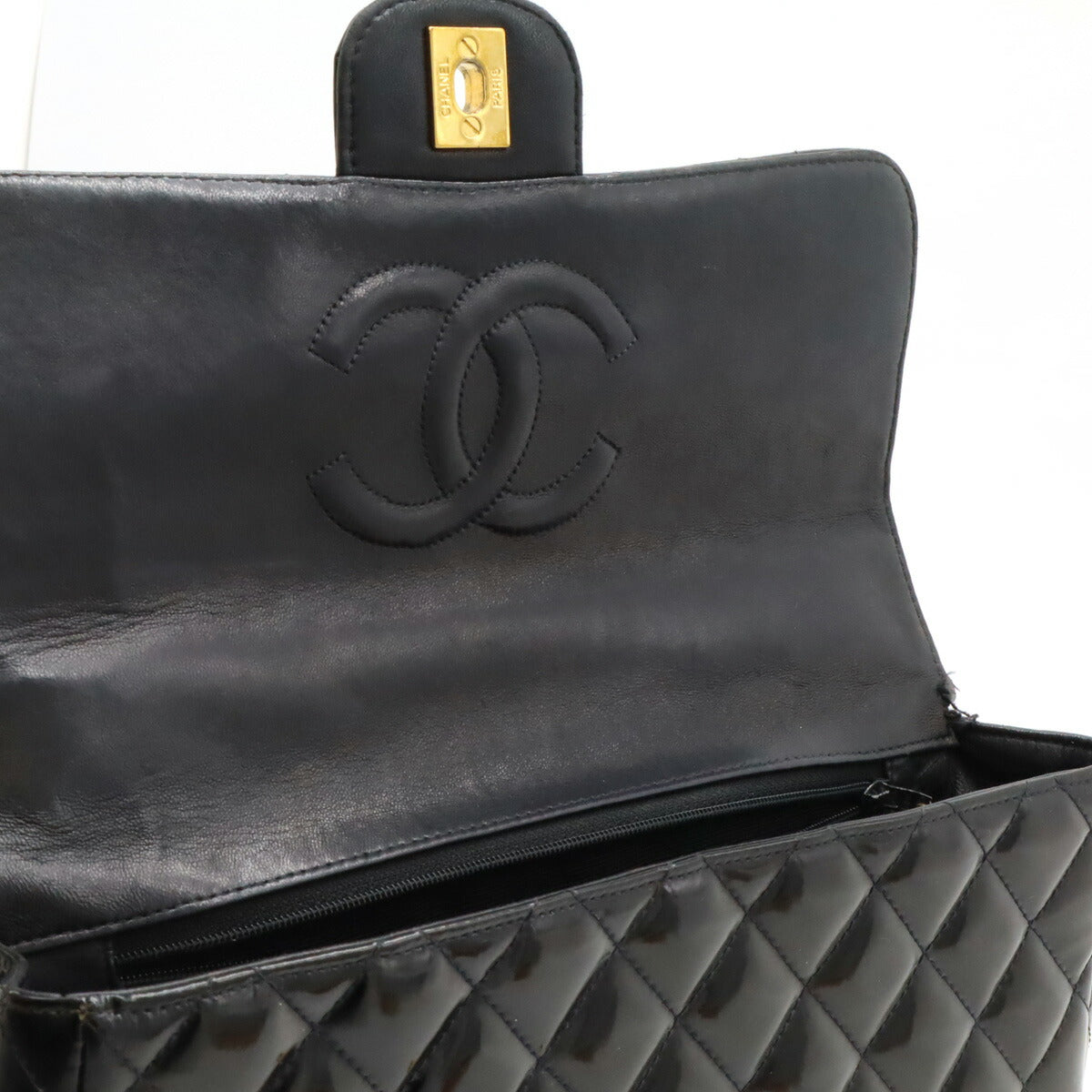 Chanel Matelasse Handbag Black Leather