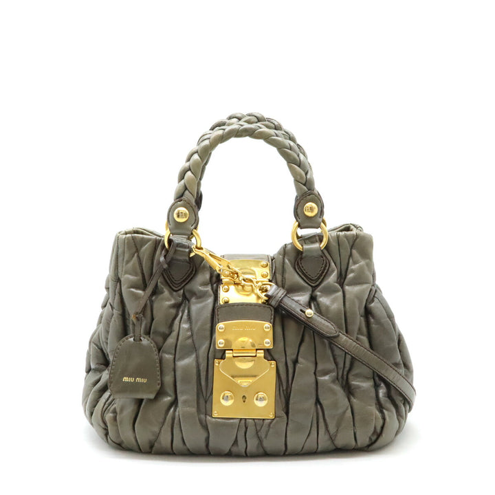 Miu Miu Matelassé Leather Handbag RN0473