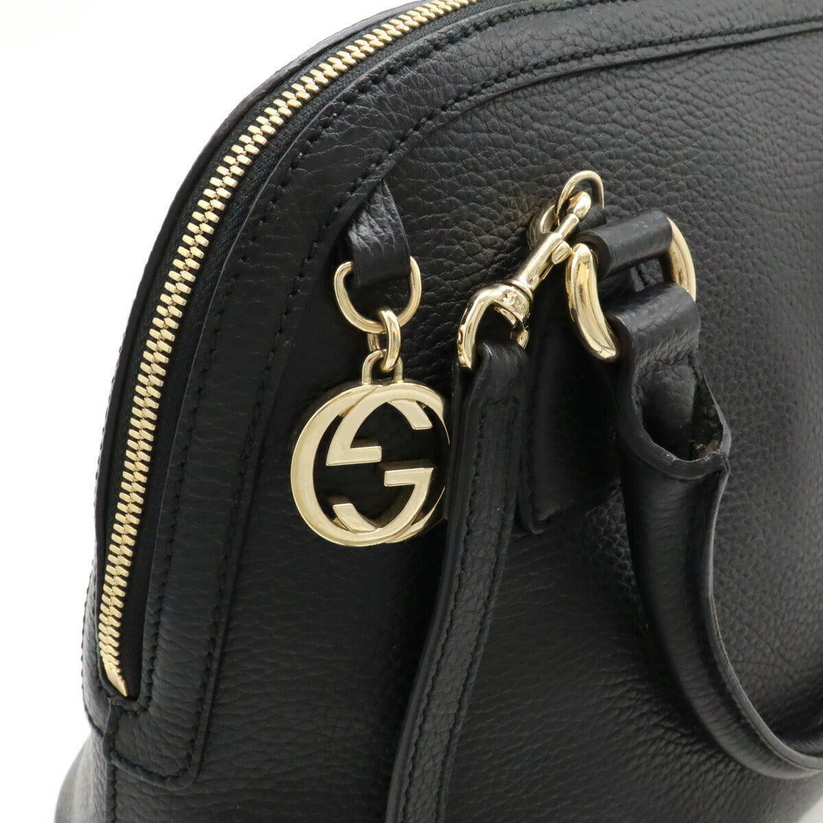 Gucci Leather Interlocking G Handbag 2WAY