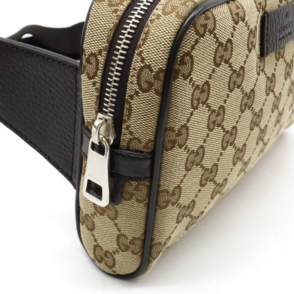 Gucci GG Canvas Leather Waist Bag 449174