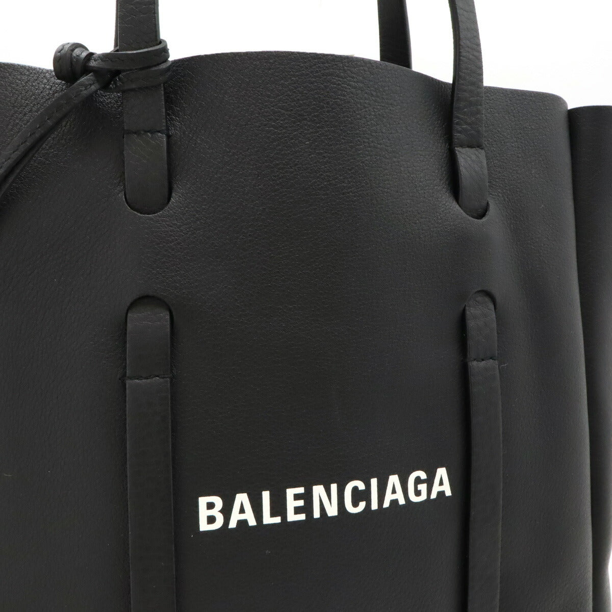 Balenciaga Everyday XS Logo Tote Bag Black Leather