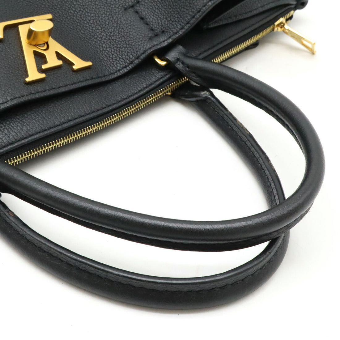 Louis Vuitton Lockme Leather Handbag Black