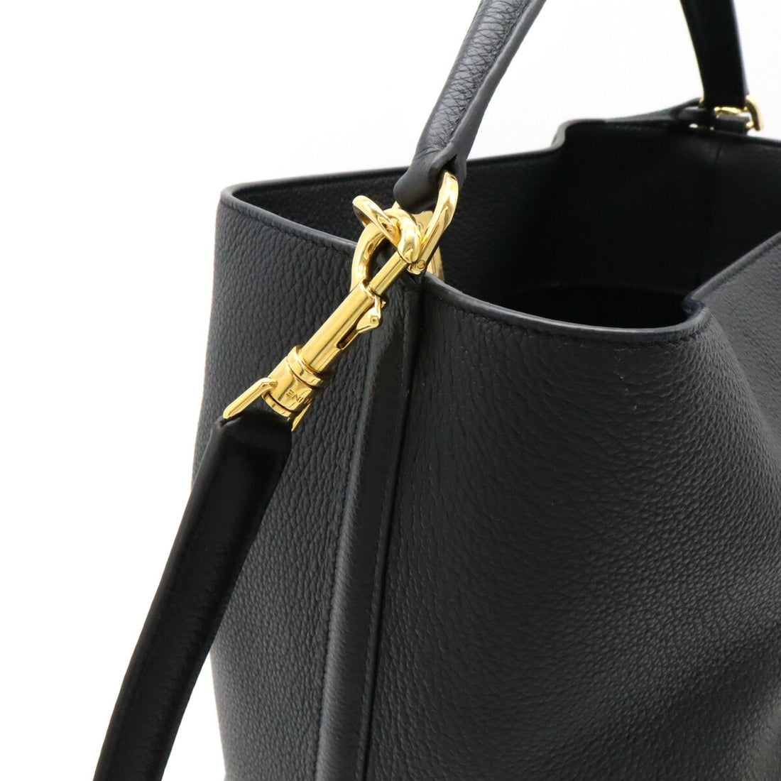 Celine Leather Bucket 16 Handbag Black