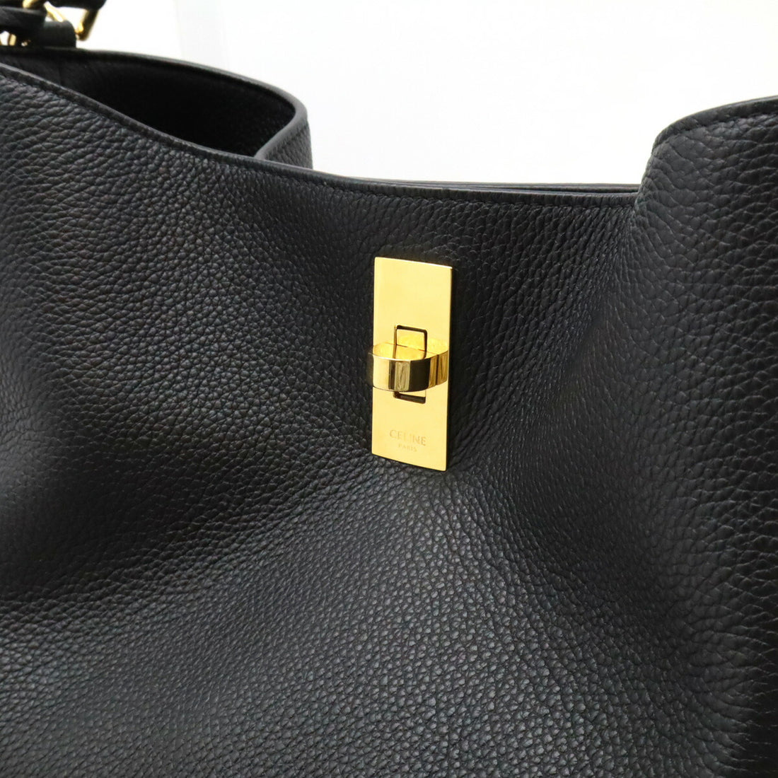 Celine Leather Bucket 16 Handbag Black