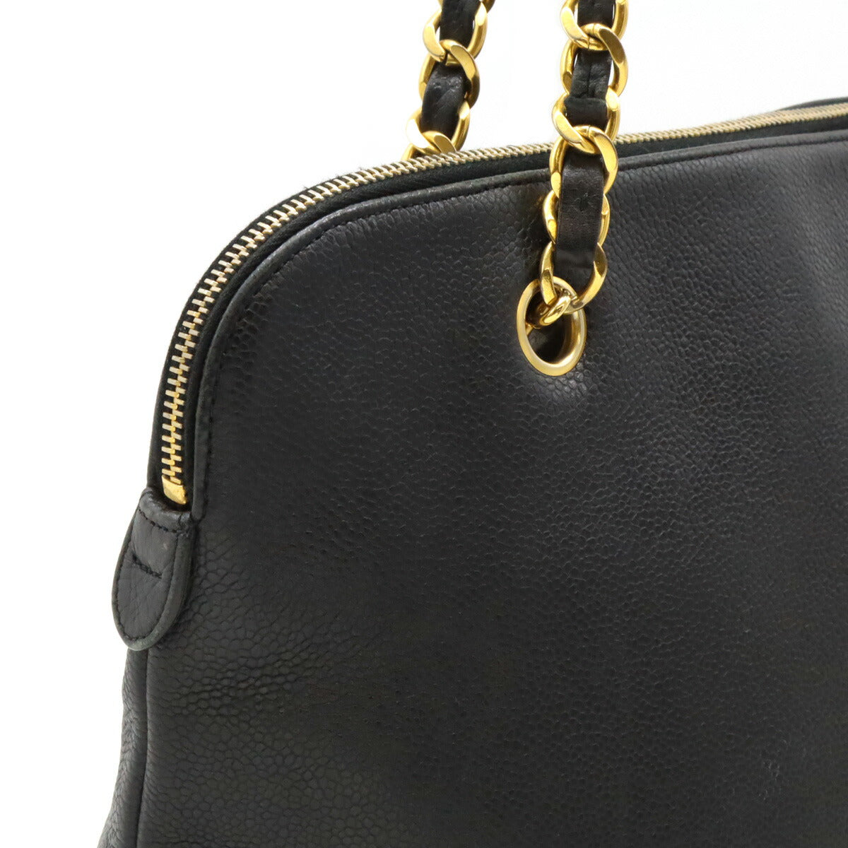 Chanel Caviar Chain Tote Bag Black