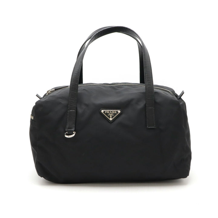 Prada Nylon Leather Mini Boston Handbag