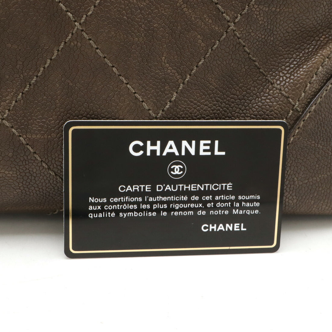 Chanel Caviar Chain Tote Bag Brown