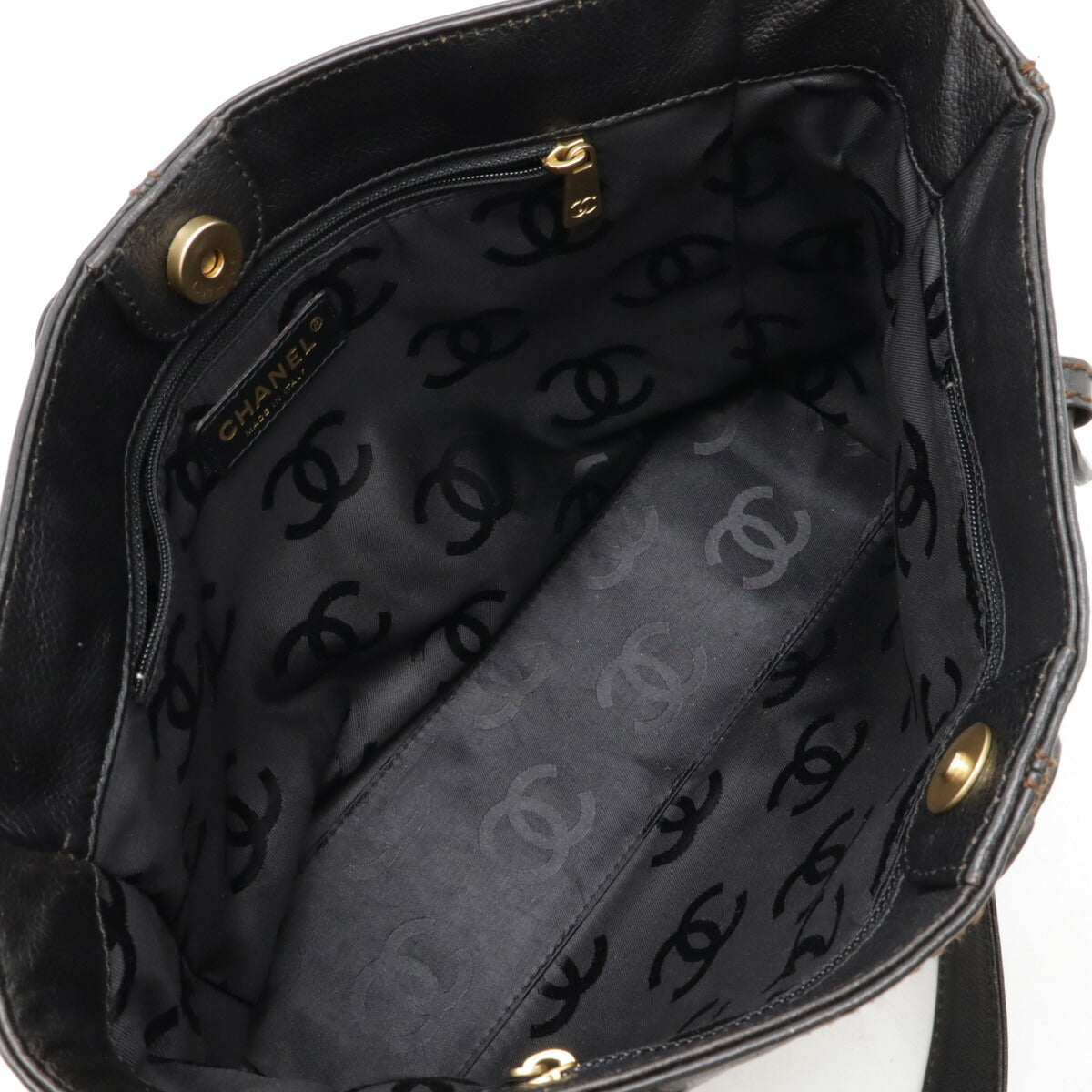 Chanel Leather Wood Chain Tote Bag