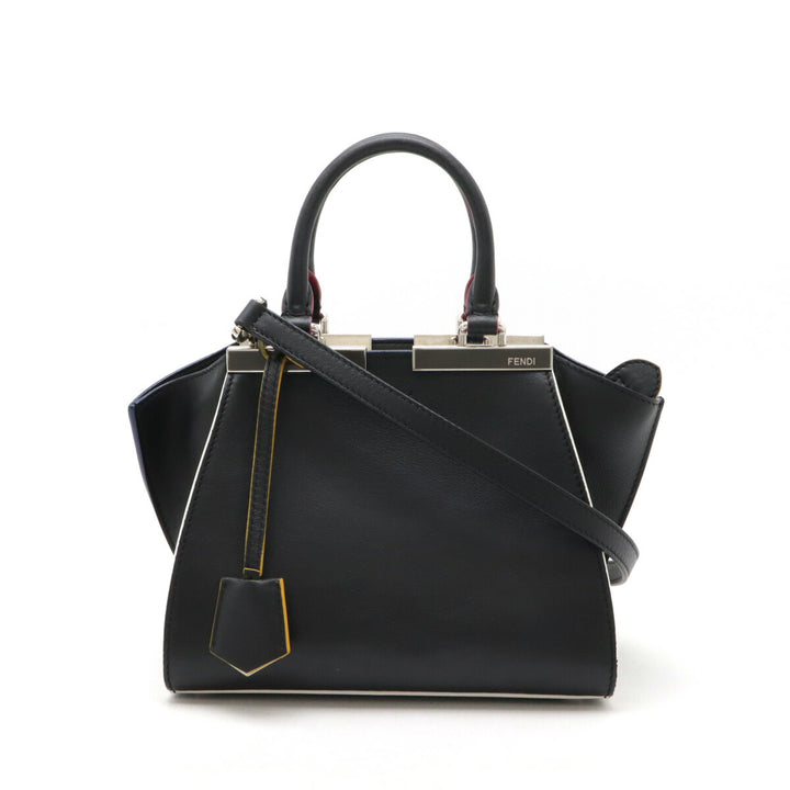 Fendi Leather Petit 2Way Handbag Black