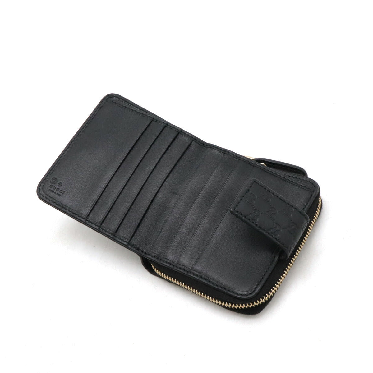 Gucci Leather Microguccissima Compact Wallet Black