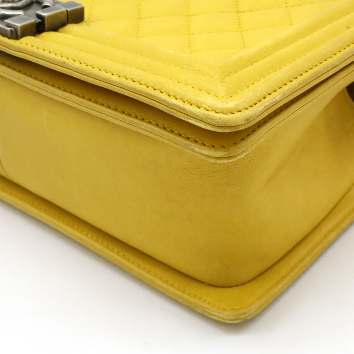 Chanel Boy Matelasse Leather Shoulder Bag Yellow