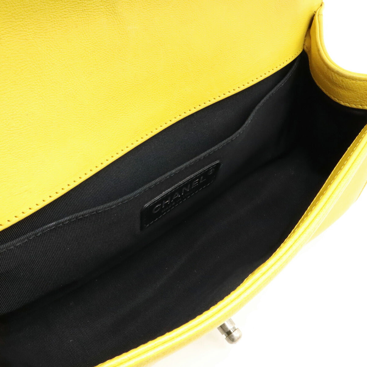 Chanel Boy Matelasse Leather Shoulder Bag Yellow