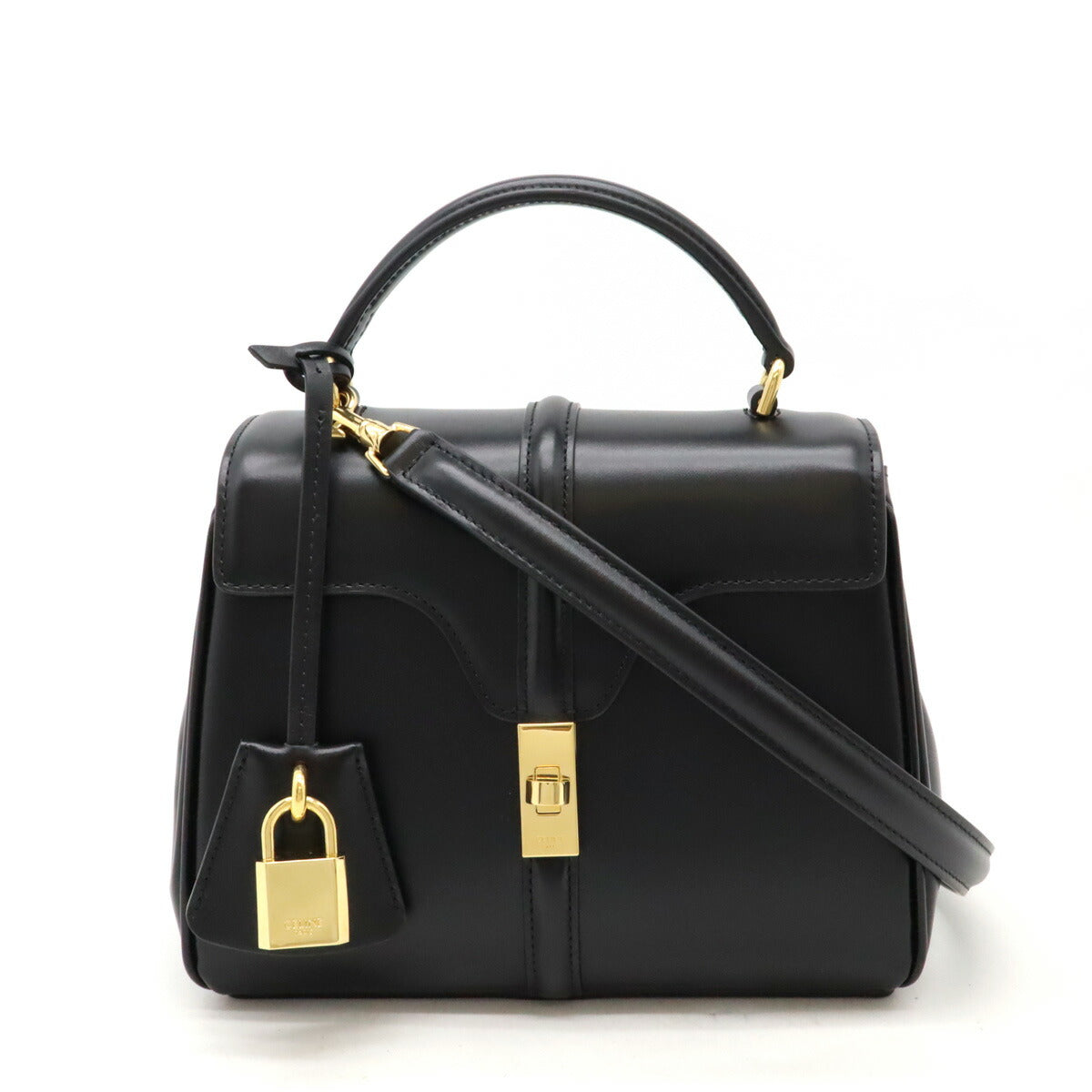 Celine Mini 16 Calfskin Handbag Black