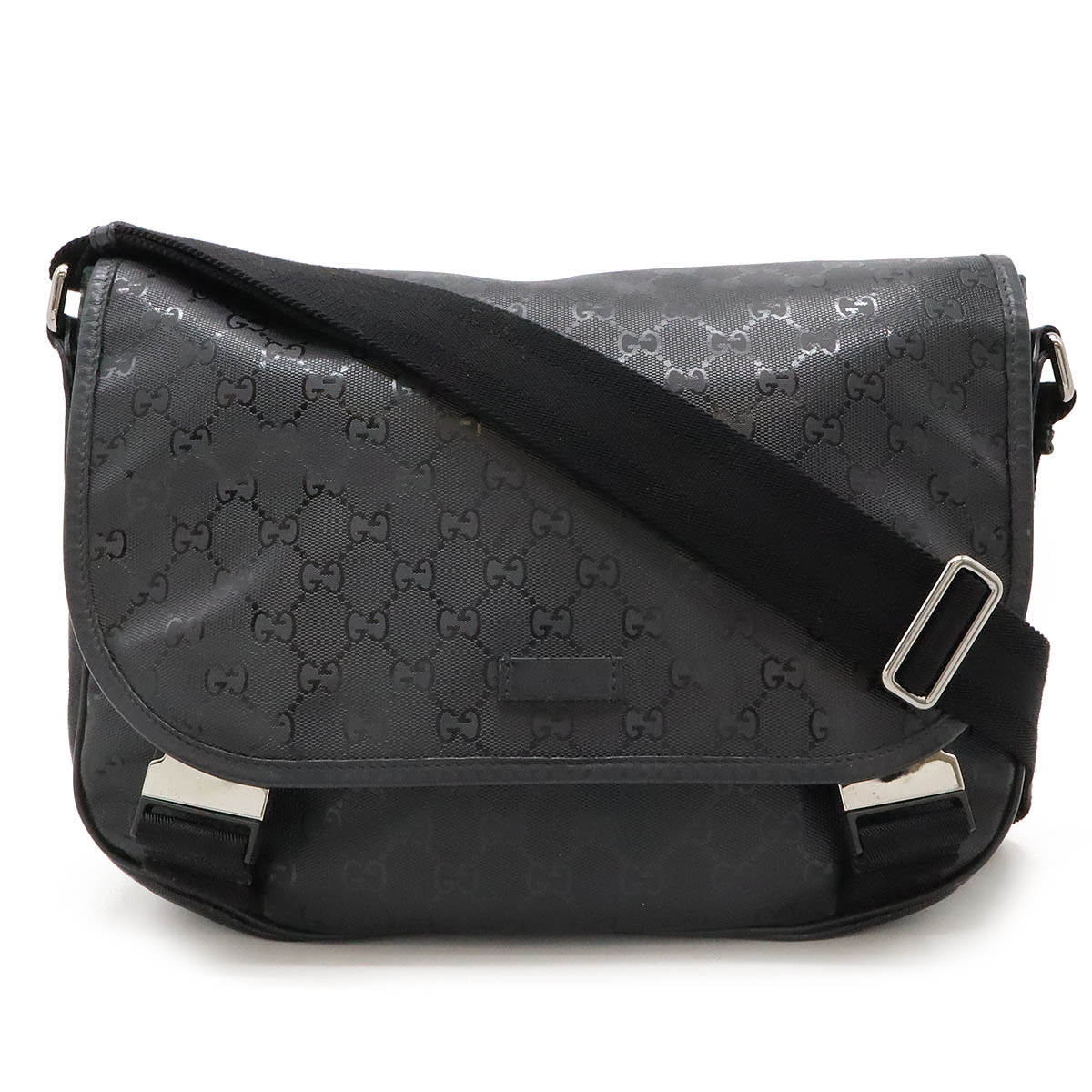 Gucci GG Imprime Shoulder Bag Black PVC Leather