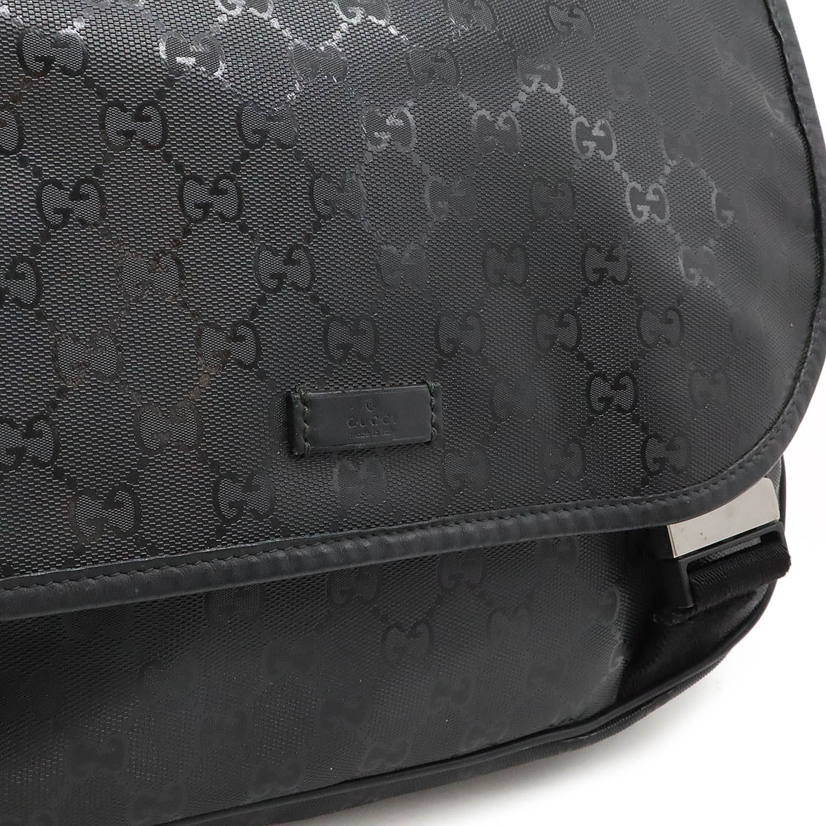 Gucci GG Imprime Shoulder Bag Black PVC Leather