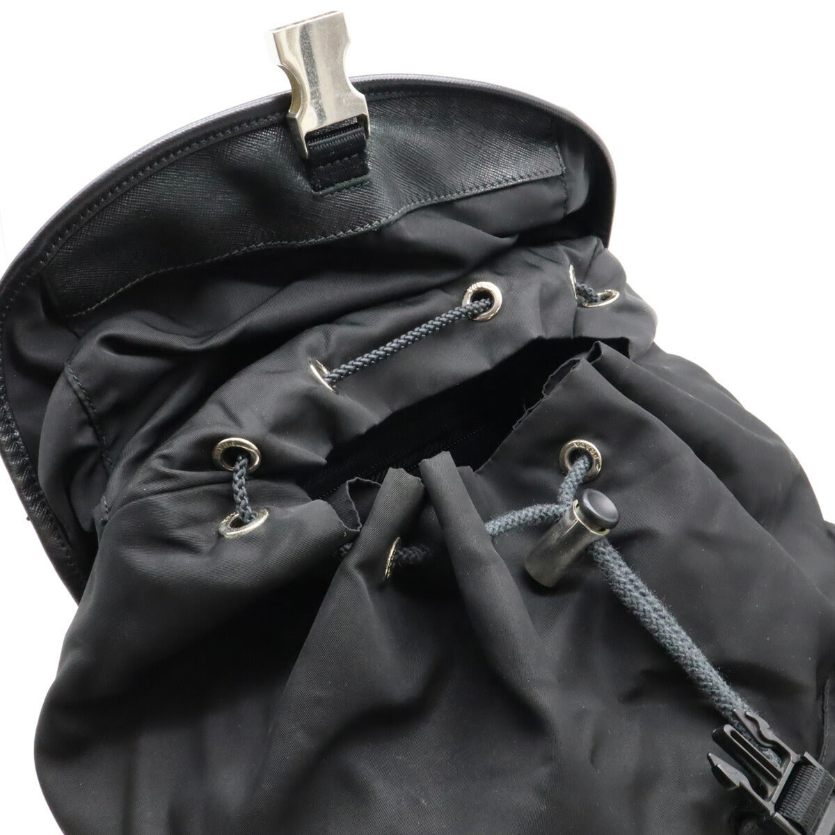 Prada Nylon Leather Backpack V163