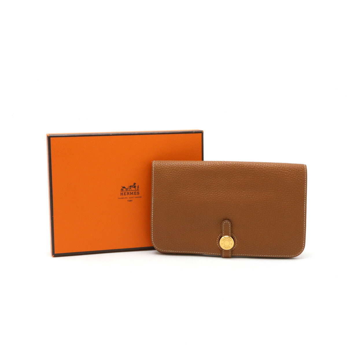 Hermes Dogon Duo GM Bifold Wallet Leather