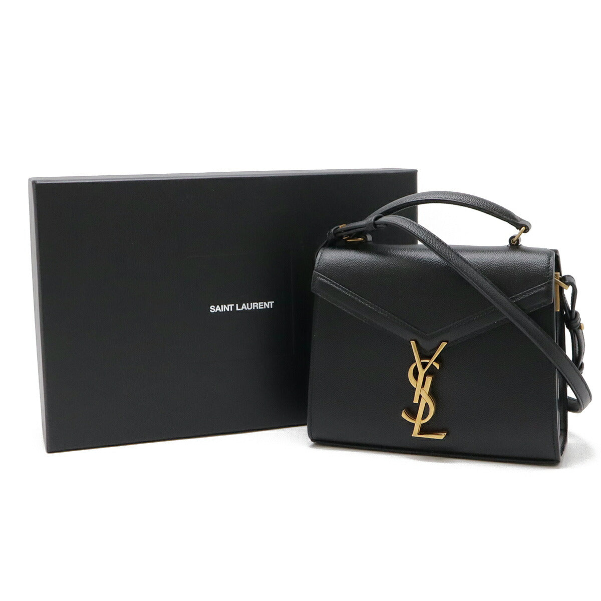 Saint Laurent Cassandra Leather Handbag Black