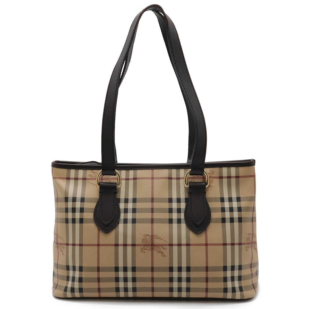 Burberry Nova Check Tote Bag Beige Dark Brown