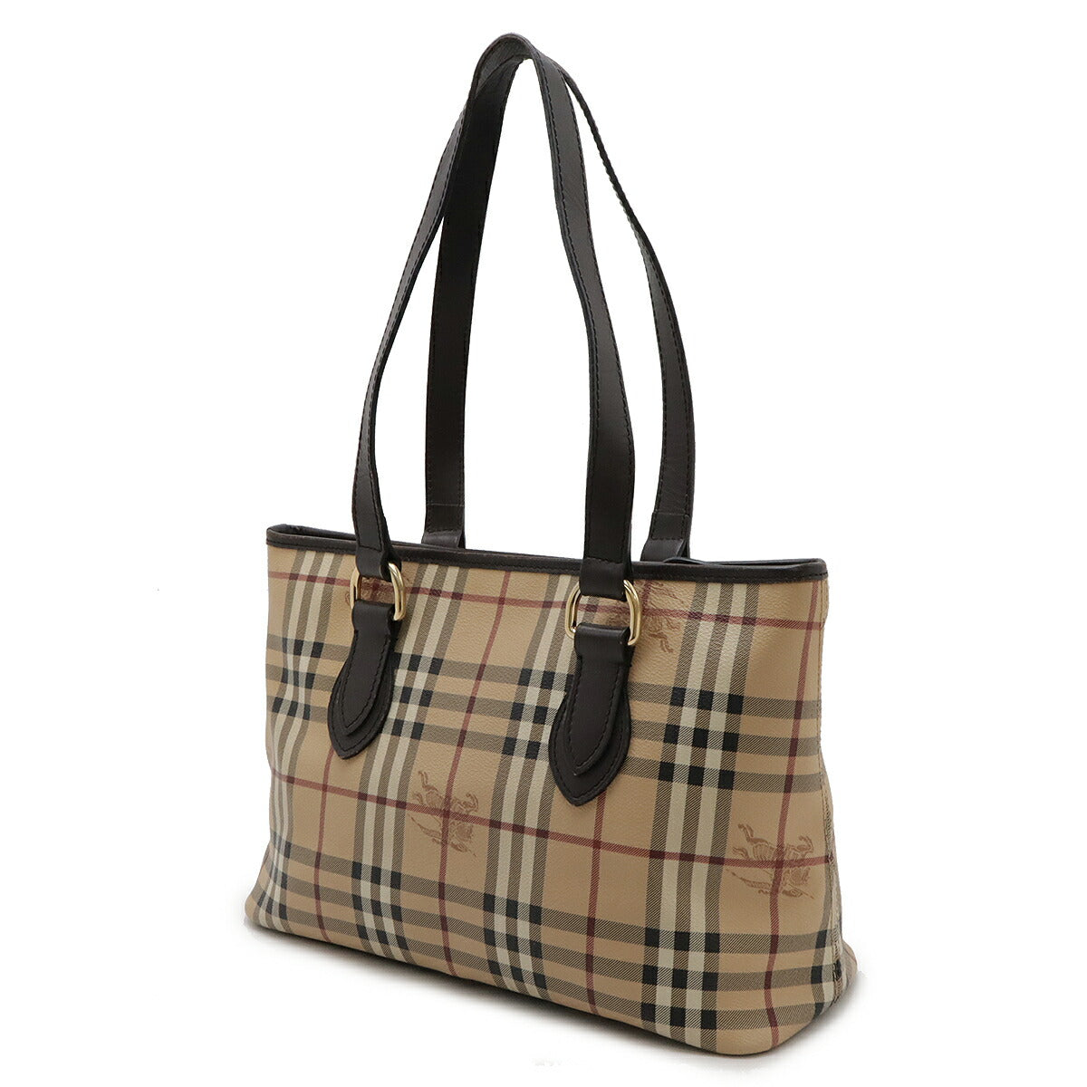 Burberry Nova Check Tote Bag Beige Dark Brown