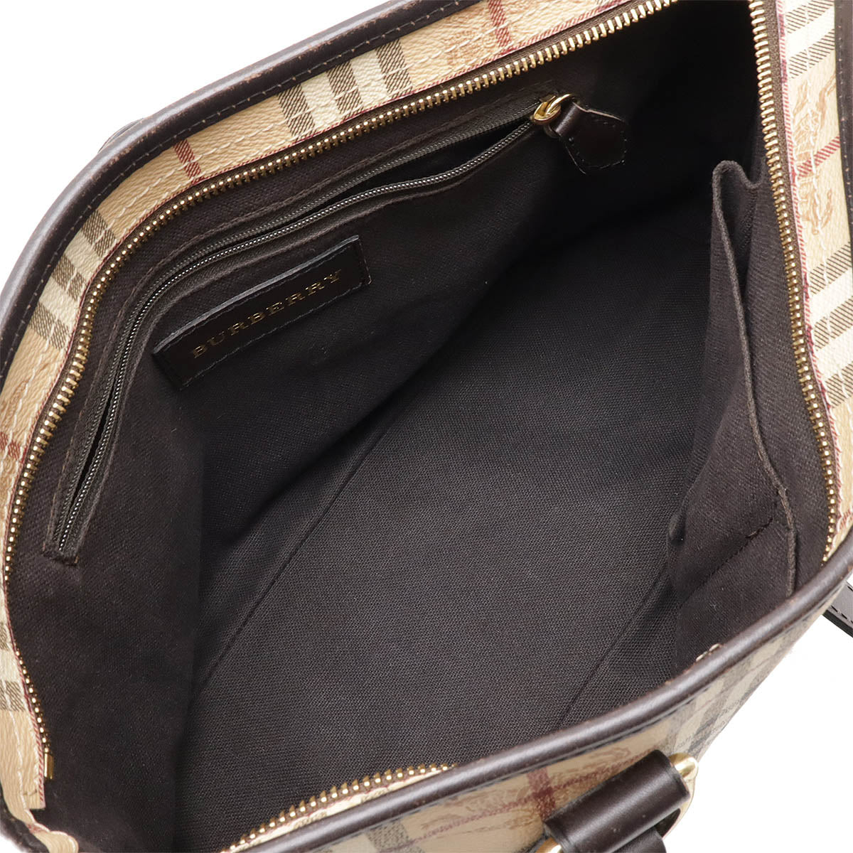 Burberry Nova Check Tote Bag Beige Dark Brown