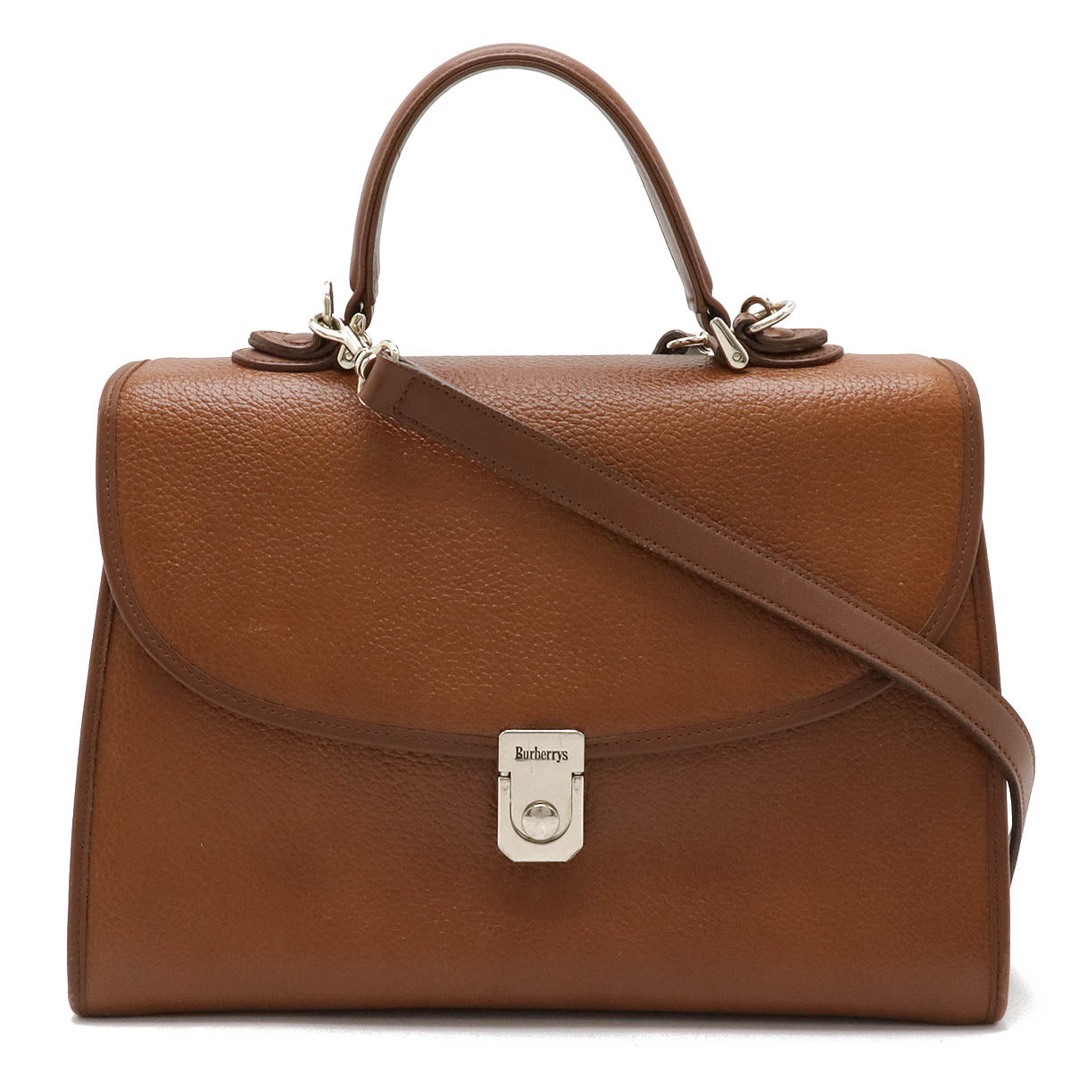 Burberry Leather 2WAY Handbag Brown