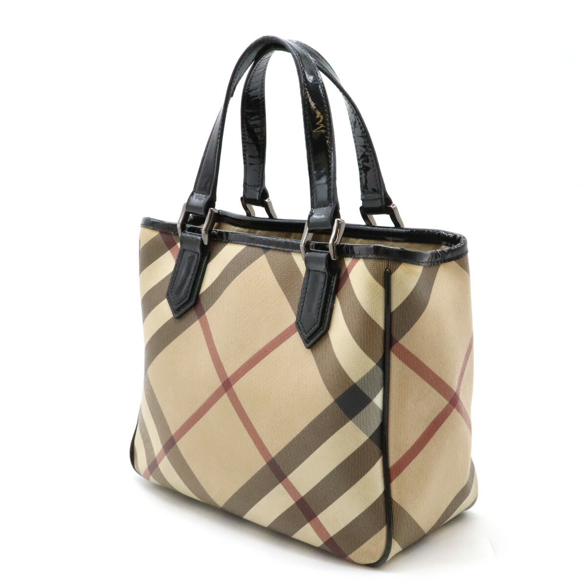 Burberry House Check Tote Bag PVC Patent Leather