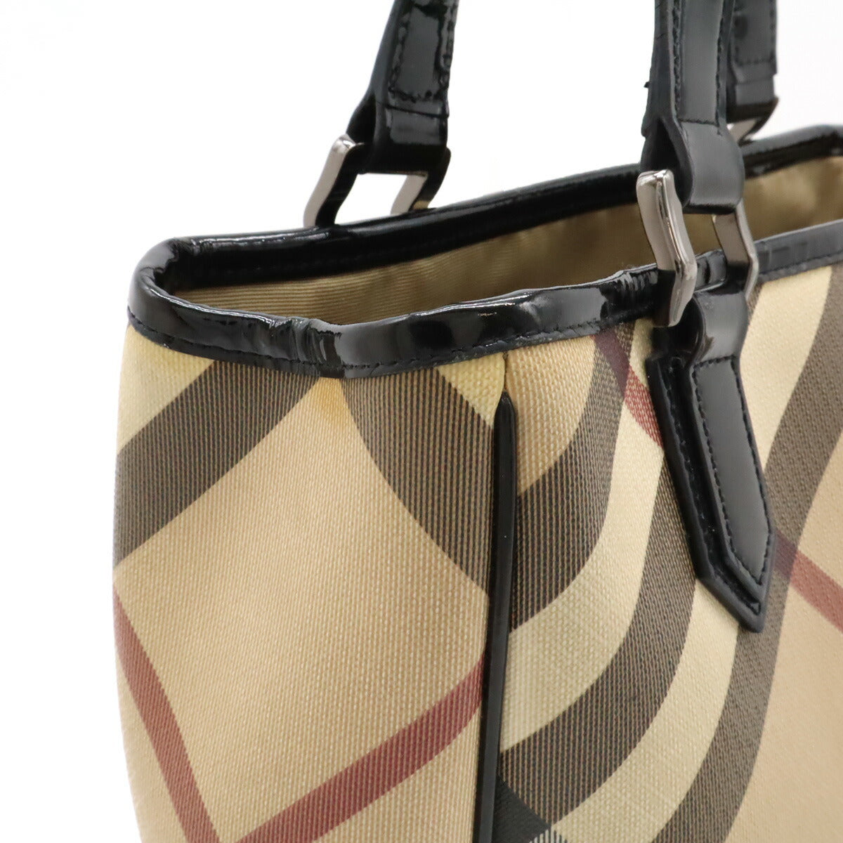 Burberry House Check Tote Bag PVC Patent Leather