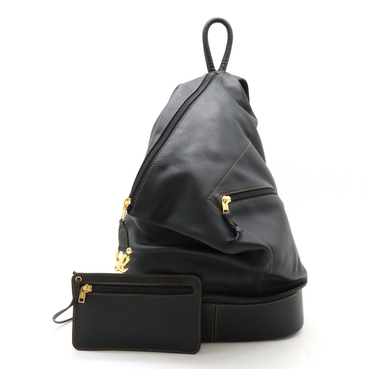 Loewe Anton Leather Backpack Navy