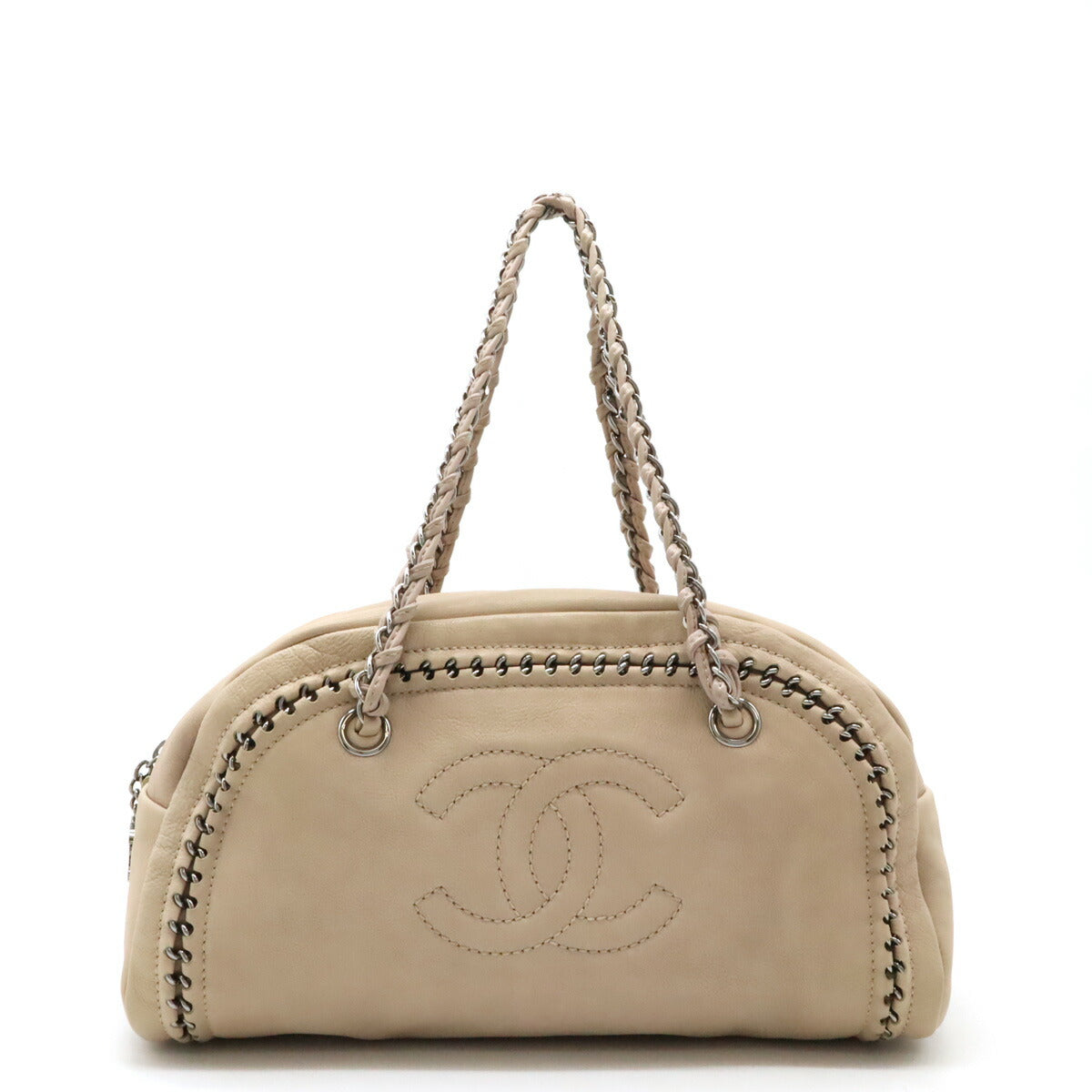 Chanel Leather Coco Mark Matelasse Bowling Bag