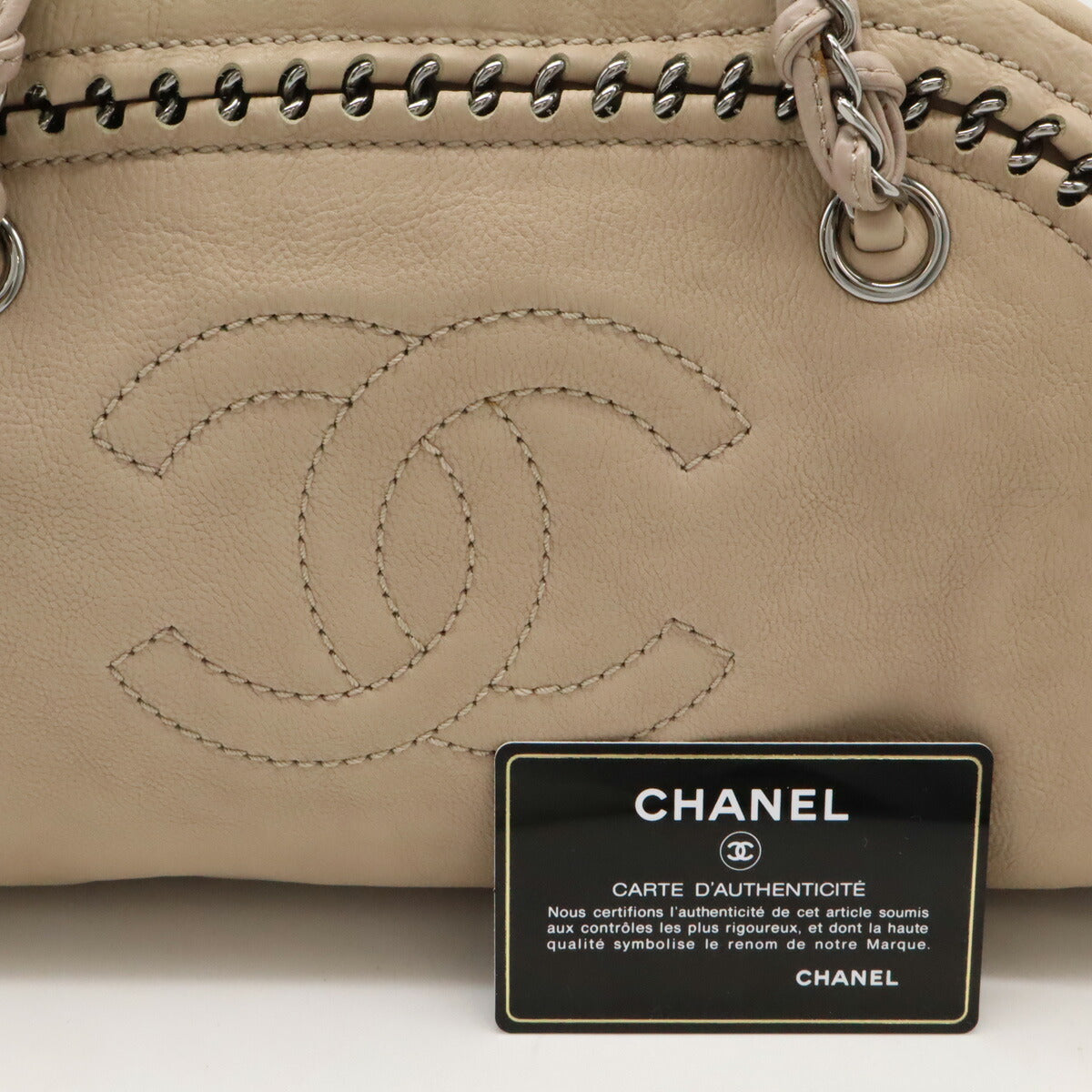 Chanel Leather Coco Mark Matelasse Bowling Bag